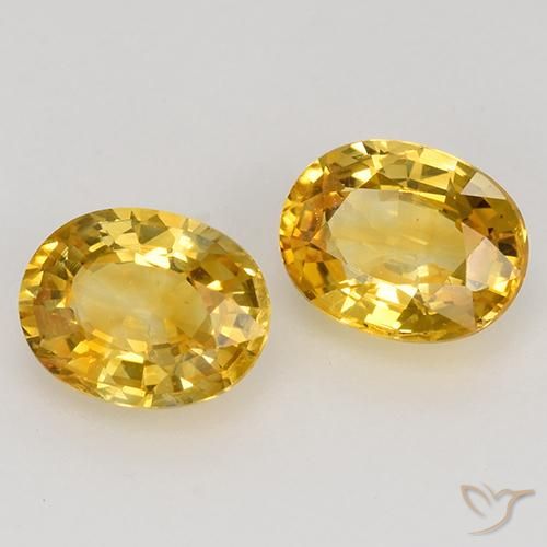 Pedras preciosas de Safira Dourado natural de 1.53 ct, oval, VS