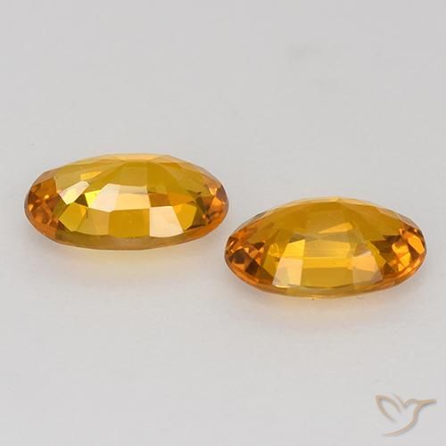 Pedras preciosas de Safira Laranja Dourada natural de 1.21 ct, oval, VVS-VS
