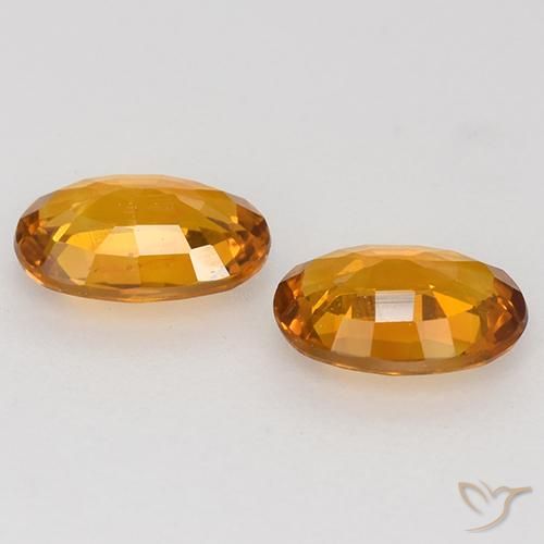 Pedras preciosas de Safira Laranja Médio natural de 1.15 ct, oval, VVS-VS