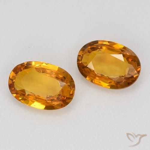 Pedras preciosas de Safira Laranja acastanhado natural de 1.17 ct, oval, VVS-VS