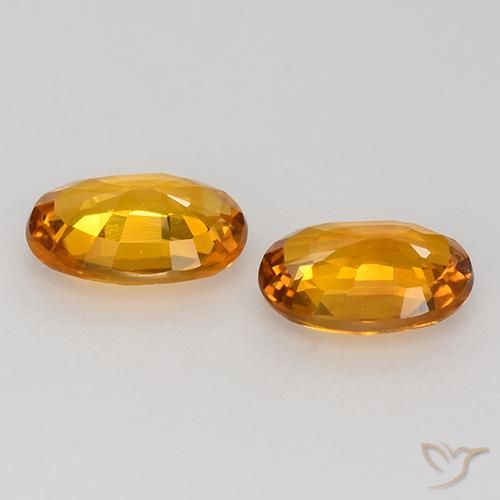Pedras preciosas de Safira Laranja acastanhado natural de 1.17 ct, oval, VVS-VS