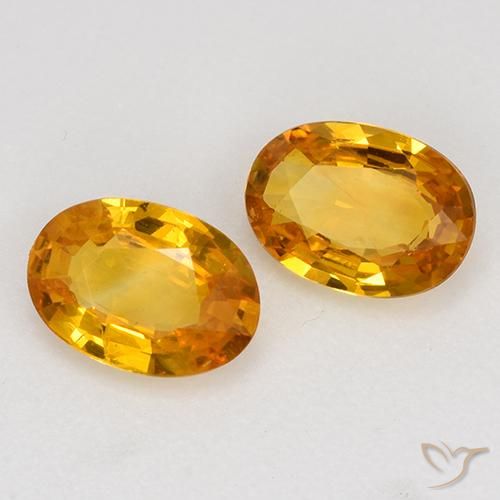 Pedras preciosas de Safira Laranja Médio natural de 1.25 ct, oval, VVS-VS