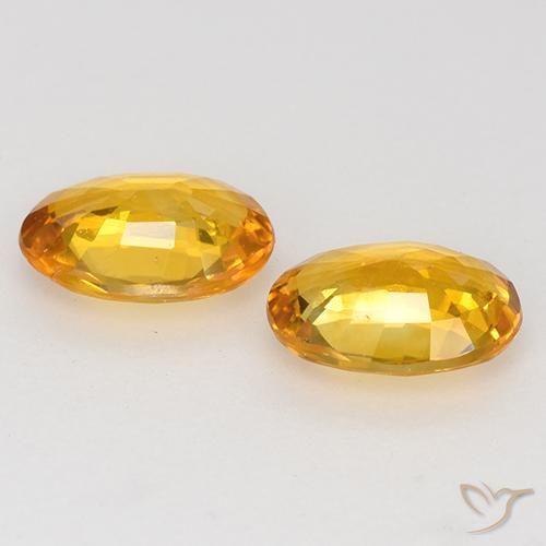 Pedras preciosas de Safira Laranja Médio natural de 1.25 ct, oval, VVS-VS
