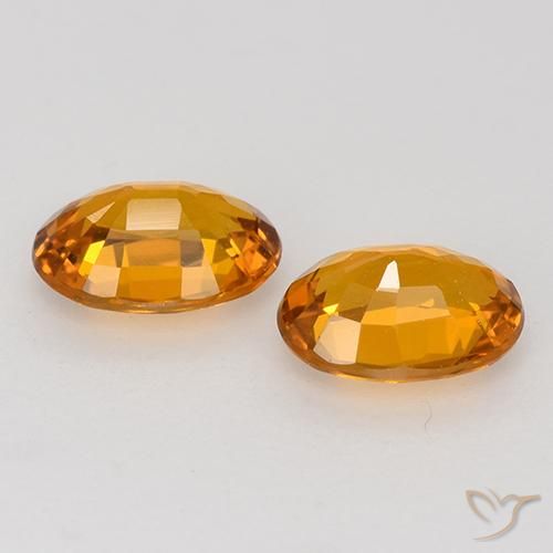 Pedras preciosas de Safira Laranja Profundo natural de 1.11 ct, oval, VS