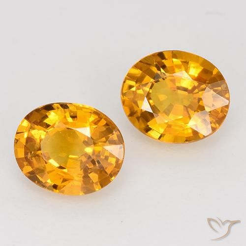 Pedras preciosas de Safira Laranja Dourada natural de 1.03 ct, oval, VS