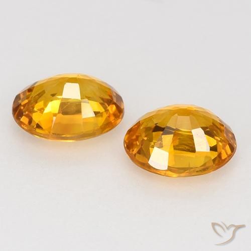 Pedras preciosas de Safira Laranja Dourada natural de 1.03 ct, oval, VS