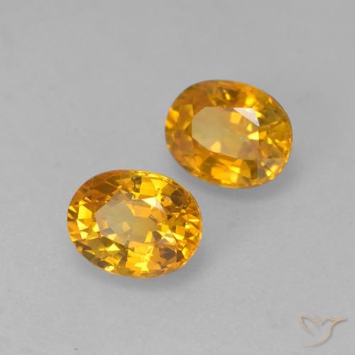 Pedras preciosas de Safira damasco laranja natural de 1.13 ct, oval, VS