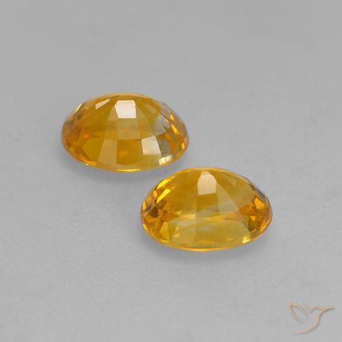 Pedras preciosas de Safira damasco laranja natural de 1.13 ct, oval, VS