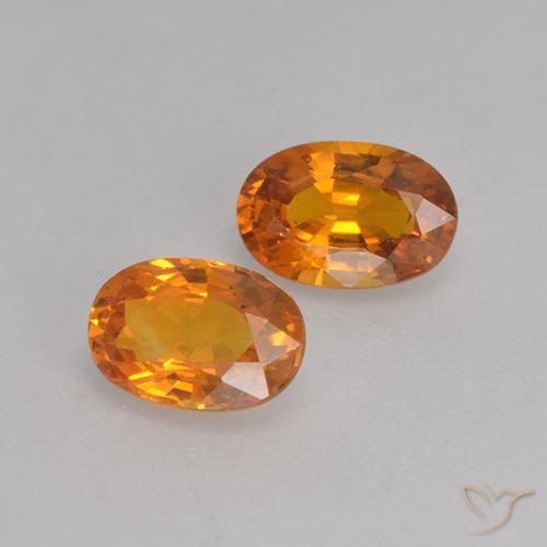 Pedras preciosas de Safira damasco laranja natural de 1.36 ct, oval, VVS-VS