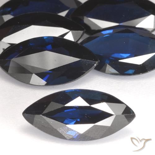 1.31ct Natural Azul escuro Safira, Marquesa, VVS-VS