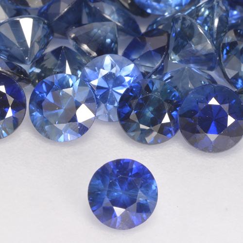 Safira centáurea azul Natural 0.24ct, Redondo, VS