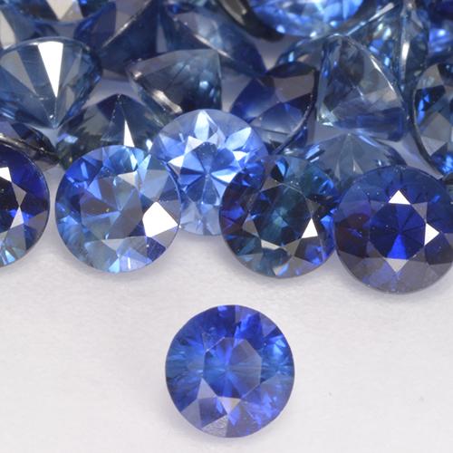 Safira centáurea azul Natural 0.24ct, Redondo, VS
