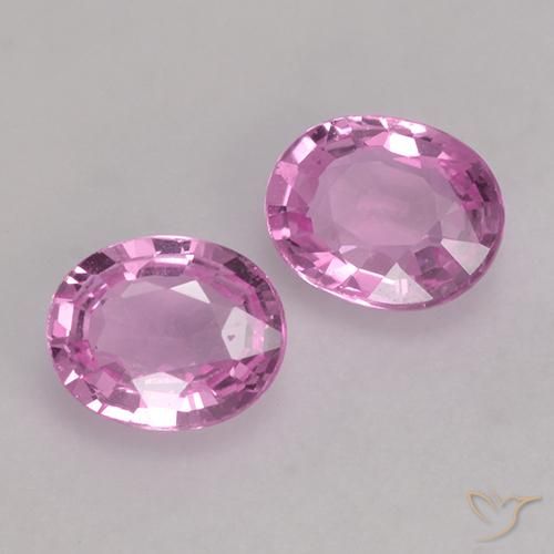 Pedras preciosas de Safira Roxo Rosado Brilhante natural de 0.80 ct, oval, VS