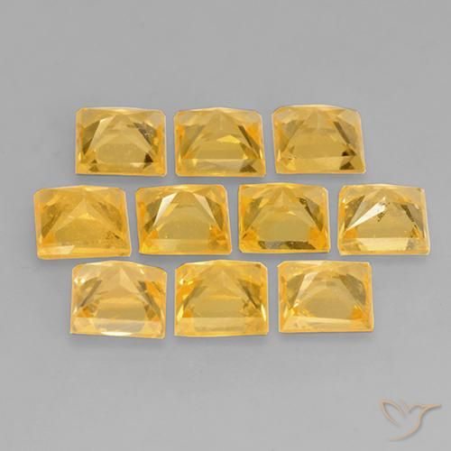 Safira ouro médio Natural 0.39ct, Quadrado, VS