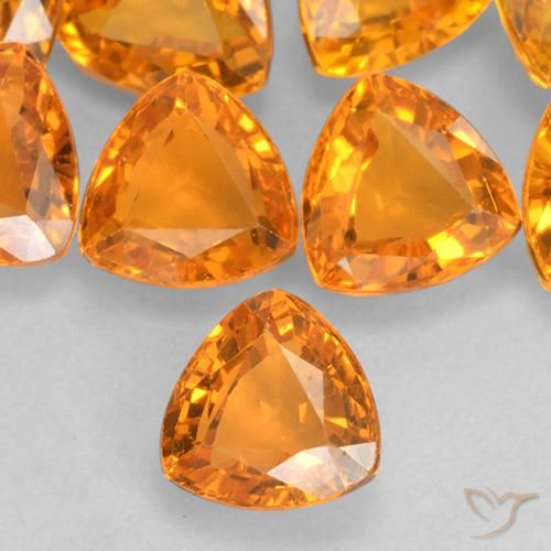 0.67ct Natural Laranja Médio Safira, Trilhão, VVS-VS