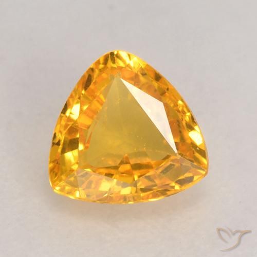 0.64ct Natural Dourado médio Safira, Trilhão, VVS-VS