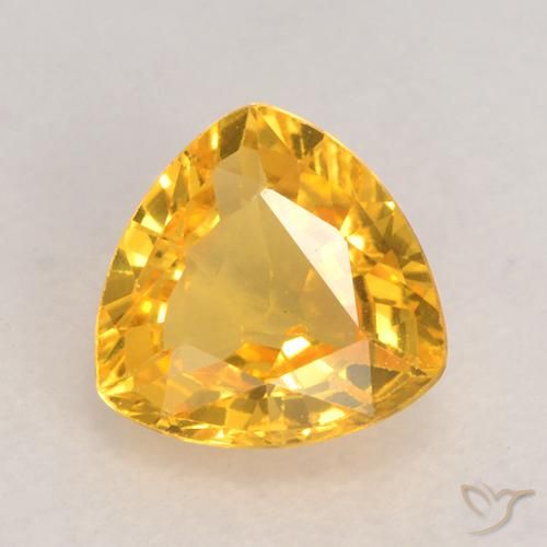 0.62ct Natural Dourado médio Safira, Trilhão, VVS-VS