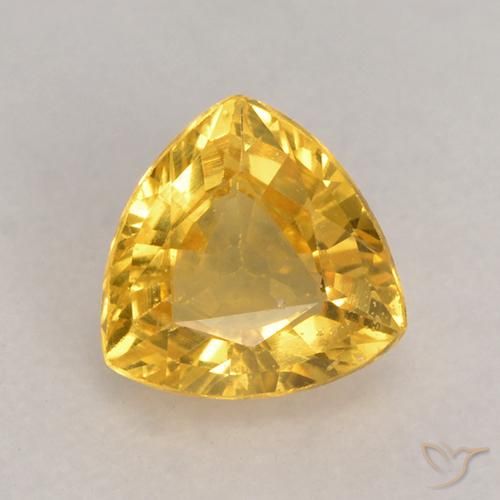 0.63ct Natural Dourado Safira, Trilhão, VS