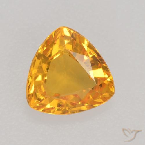 0.64ct Natural Laranja-Ouro Safira, Trilhão, VVS-VS
