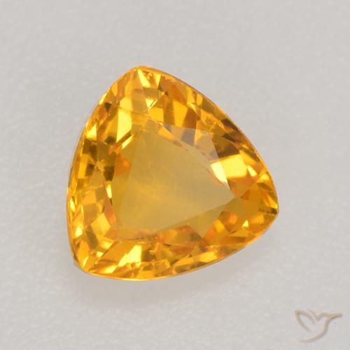 Safira Laranja-Ouro Natural 0.64ct, Trilhão, VVS-VS