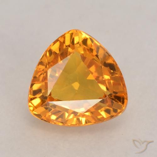 0.76ct Natural Laranja Médio Safira, Trilhão, VVS-VS
