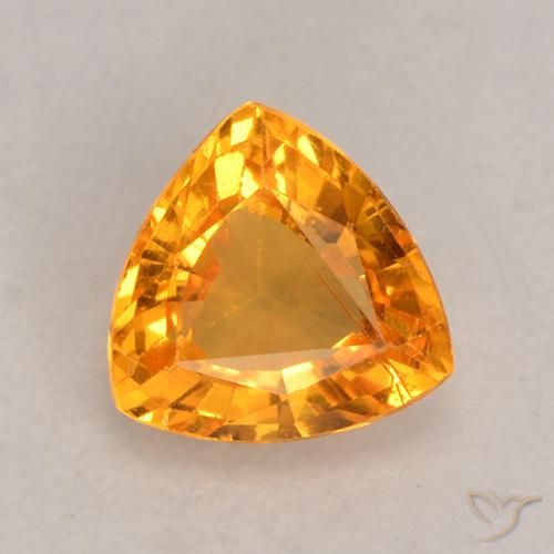 0.64ct Natural Ouro Safira, Trilhão, VS