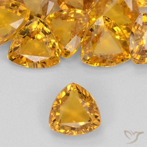 0.62ct Natural Dourado Escuro Safira, Trilhão, VVS-VS