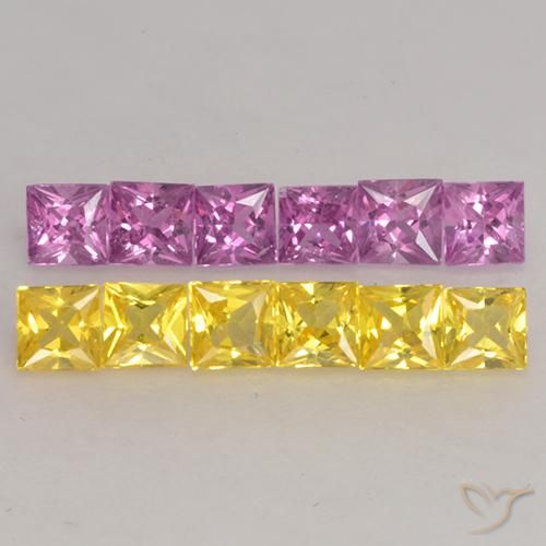 1.39ctw Natural Multicolorido Safira, Quadrado, VS