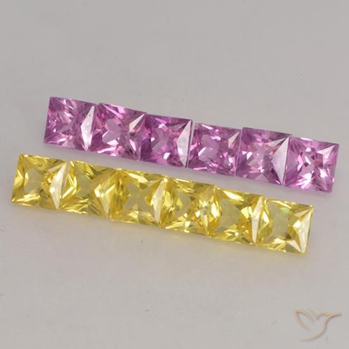 Pedras preciosas de Safira Multicolorido natural de 1.39 ct, Quadrado, VS