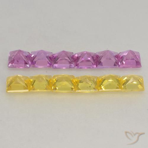 Pedras preciosas de Safira Multicolorido natural de 1.39 ct, Quadrado, VS
