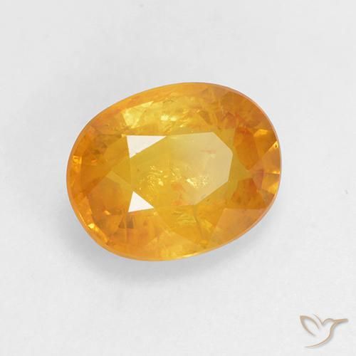 Safira Laranja Dourada Natural 1.70ct, oval, VS-SI