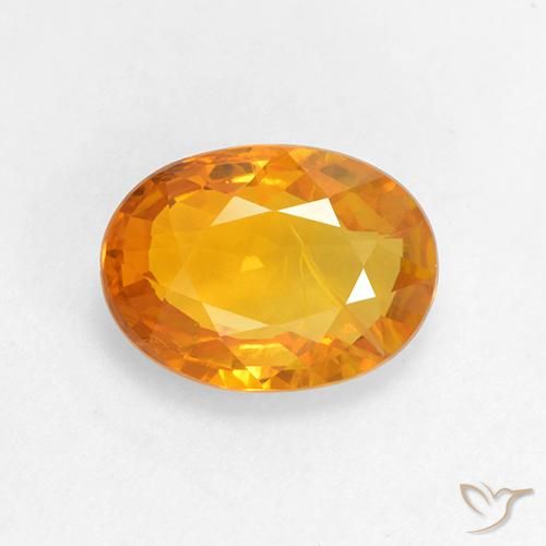 1.51ct Natural Laranja Médio Safira, oval, VS