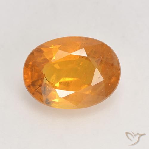 1.67ct Natural Laranja Profundo-Ouro Safira, oval, VS-SI