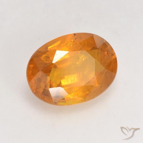 Safira Laranja Profundo-Ouro Natural 1.67ct, oval, VS-SI