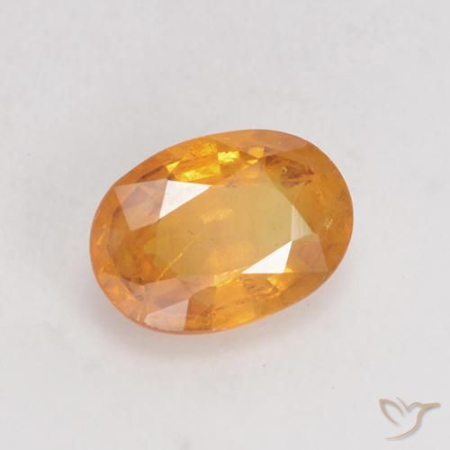 Safira Laranja Médio Natural 0.88ct, oval, VS-SI