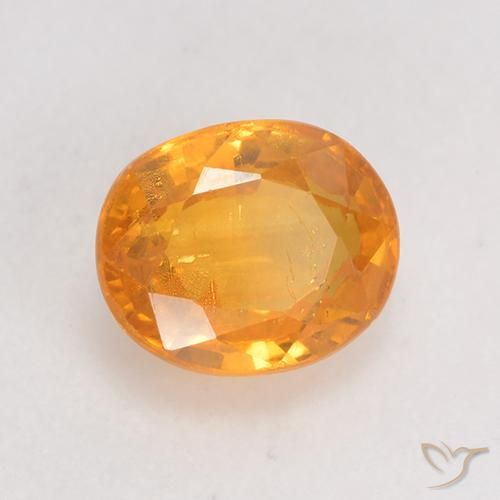 Safira Laranja Médio Natural 0.98ct, oval, VS-SI