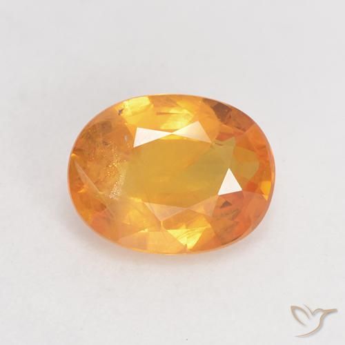 1.36ct Natural Laranja Médio Safira, oval, VS