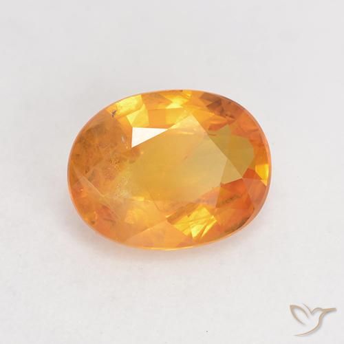 Safira Laranja Médio Natural 1.36ct, oval, VS