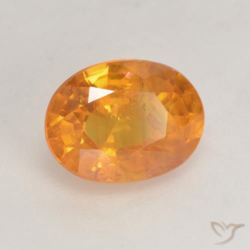 Safira Laranja Profundo-Ouro Natural 1.88ct, oval, VS-SI
