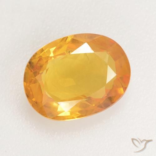 1.42ct Natural Laranja Dourada Safira, oval, VS-SI
