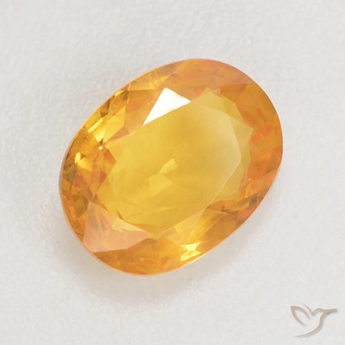 Safira Laranja Dourada Natural 1.42ct, oval, VS-SI
