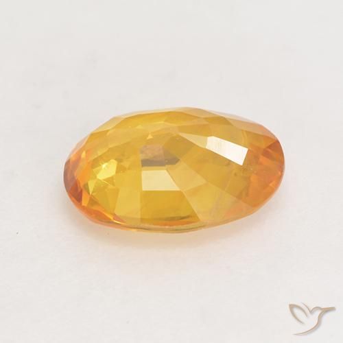 Safira Laranja Dourada Natural 1.42ct, oval, VS-SI