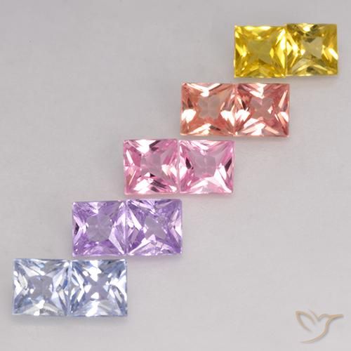 2.43ctw Natural Multicolorido Safira, Quadrado, VS