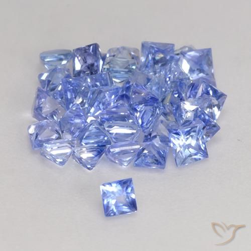 Pedras preciosas de Safira Azul claro natural de 2.50 ct, Quadrado, VS