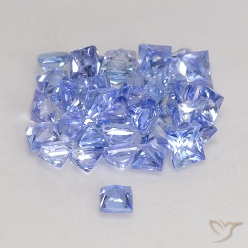 Pedras preciosas de Safira Azul claro natural de 2.50 ct, Quadrado, VS
