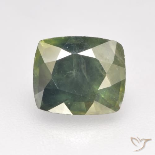 1.31ct Natural Verde Sálvia Safira, Almofada, VS