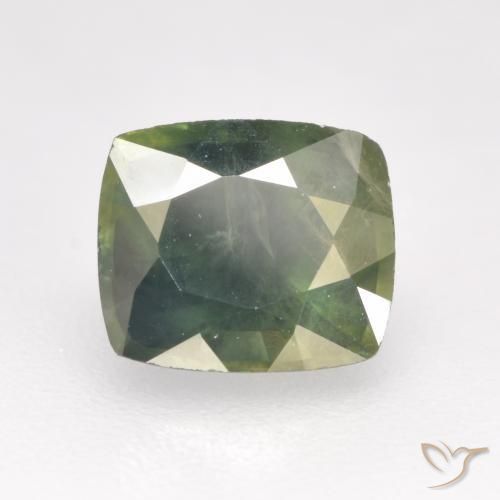Safira Verde Sálvia Natural 1.31ct, Almofada, VS