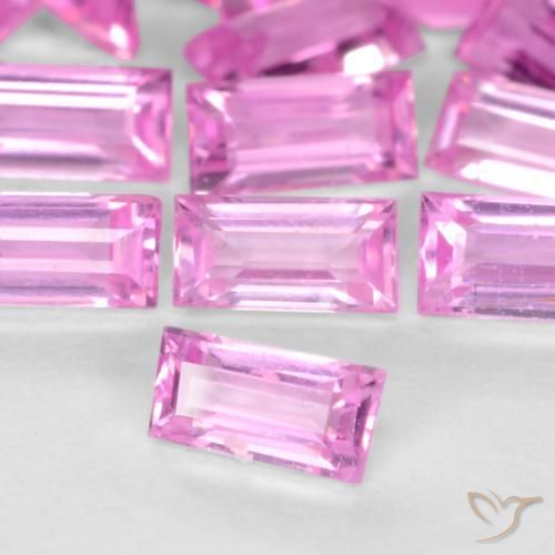 Safira Roxo Rosa Natural 0.07ct, baguete, VVS-VS