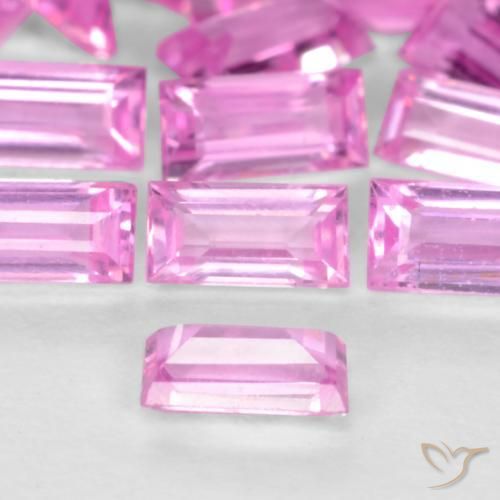 Safira Roxo Rosa Natural 0.07ct, baguete, VVS-VS
