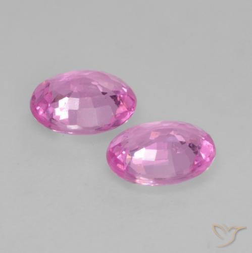 Pedras preciosas de Safira Roxo Rosado Brilhante natural de 0.76 ct, oval, VS